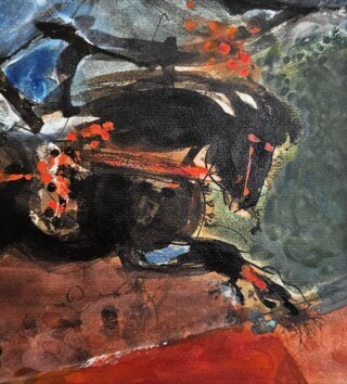 Galoppierendes Pferd. Aquarell von Gunther Böhmer.