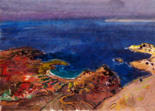 Gemälde Henri Schmid, Küste im Sommer auf Kreta, 1973