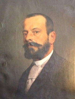 Carl Rudolf Huber - Künstler Selbstportrait im vornehmen Anzug mit Bart