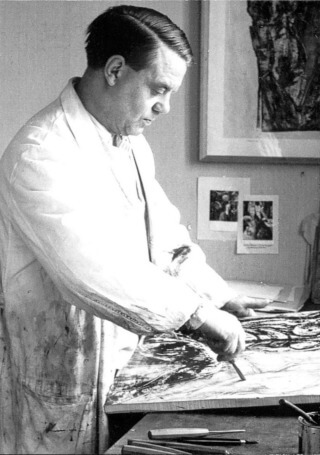Ernst Wolfhagen im Atelier 1960