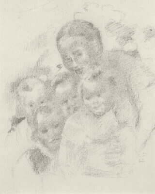 Zeichnung einer Mutter mit Kindern von Cuno Amiet