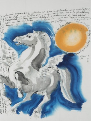 Aquarell von Hans Erni "Pegasus"