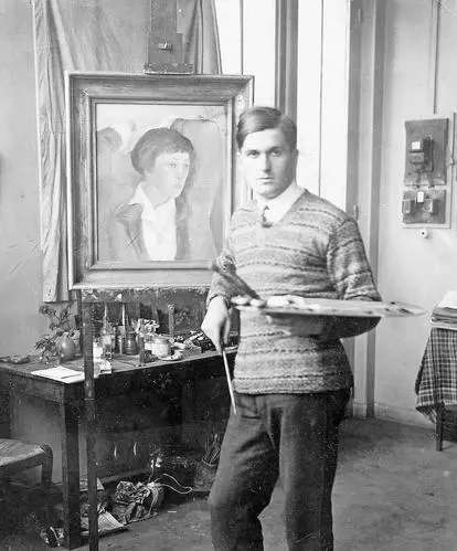 Portrait von Ernst Hubert im Atelier